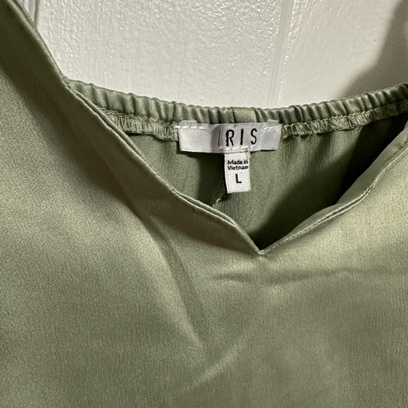 Sage green silk cami - Picture 3 of 6